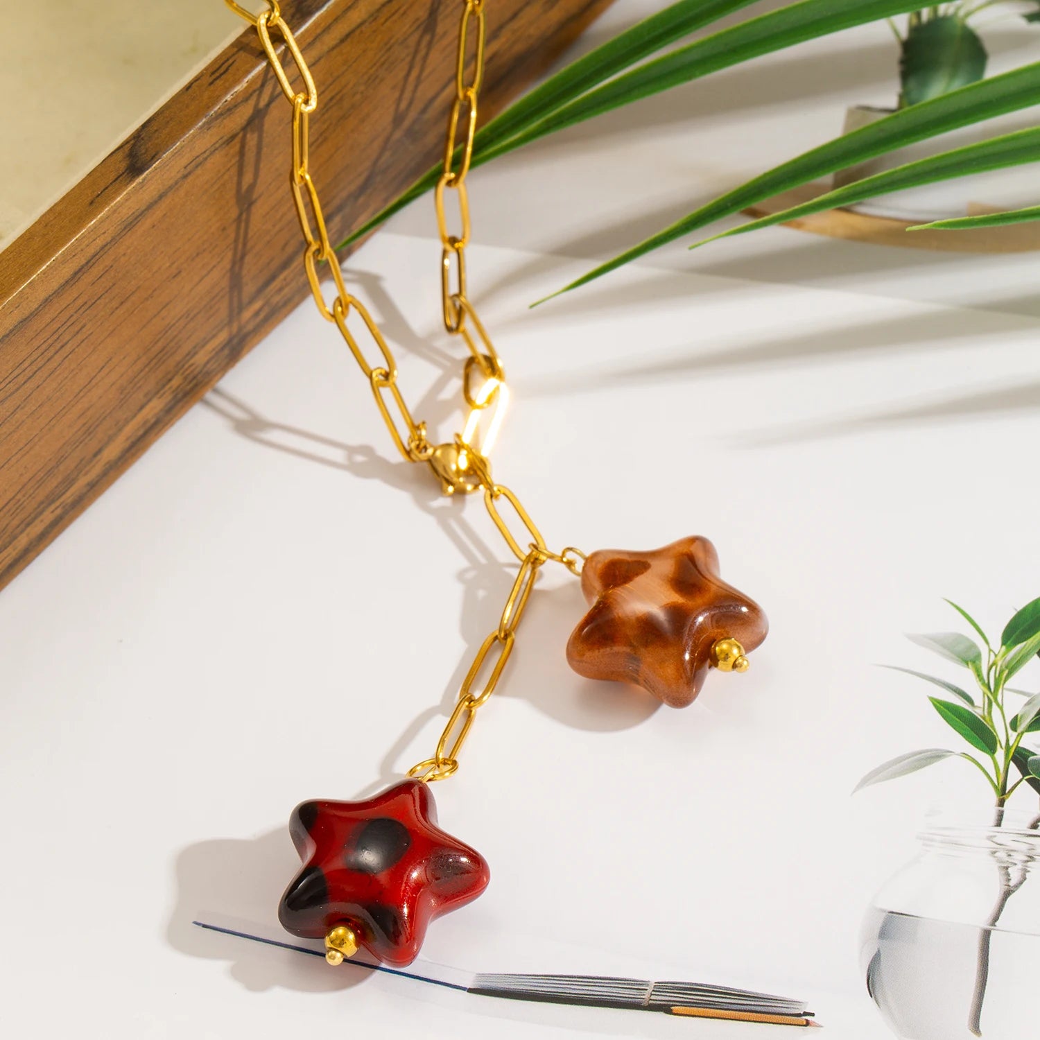 Double Star Pendant Necklace