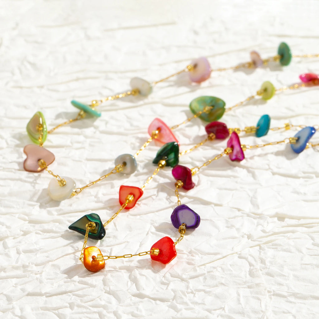 Colorful NonSense Stones Necklace & Bracelet