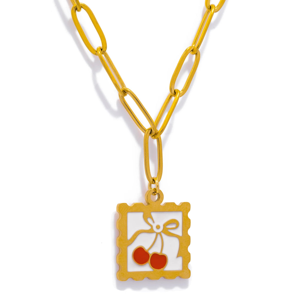 Cherry Lemon Strawberry Necklace