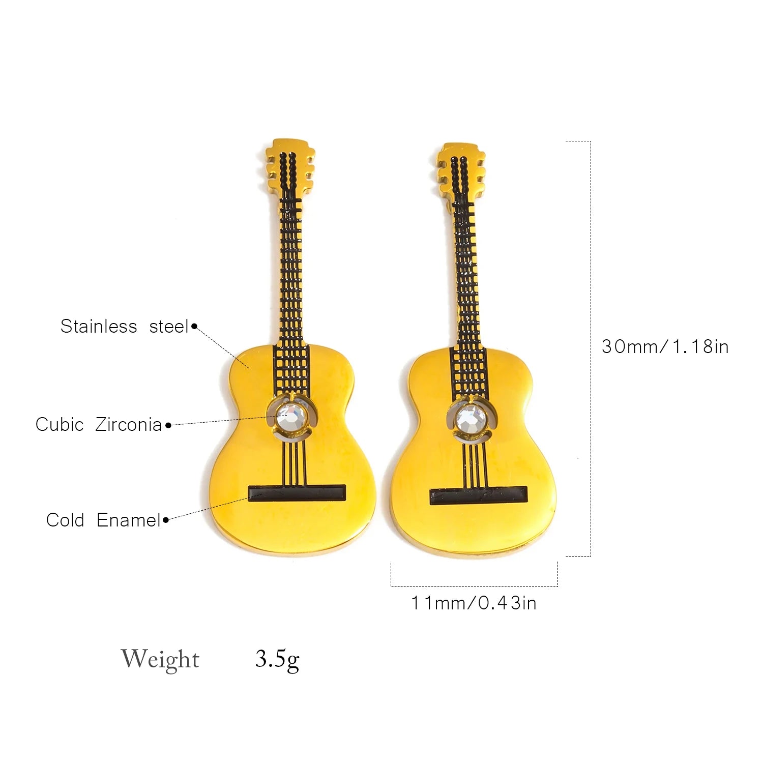 Guitar Stud Earrings