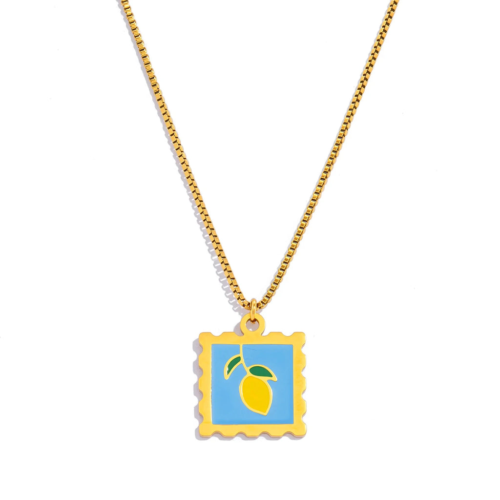 Cherry Lemon Strawberry Necklace