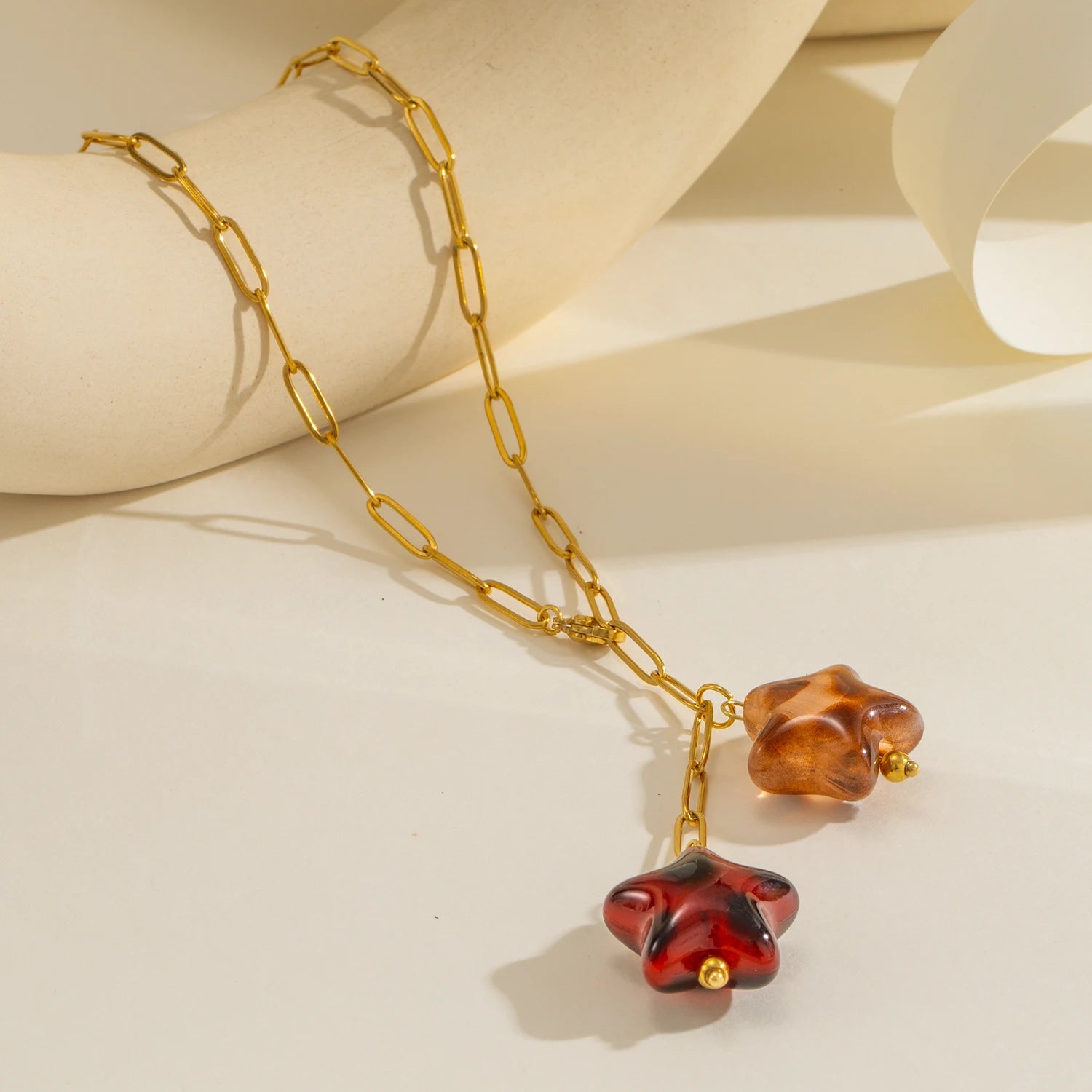 Double Star Pendant Necklace