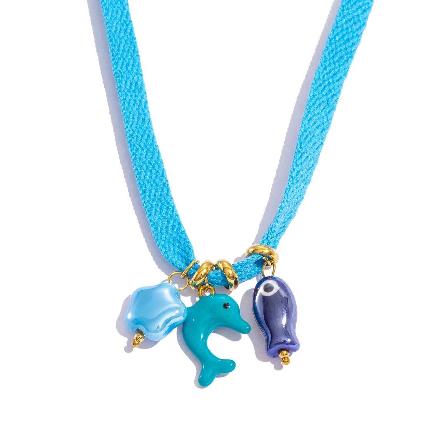 Colorful Starfish Dolphin & Fruits Combo Necklace